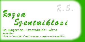 rozsa szentmiklosi business card
